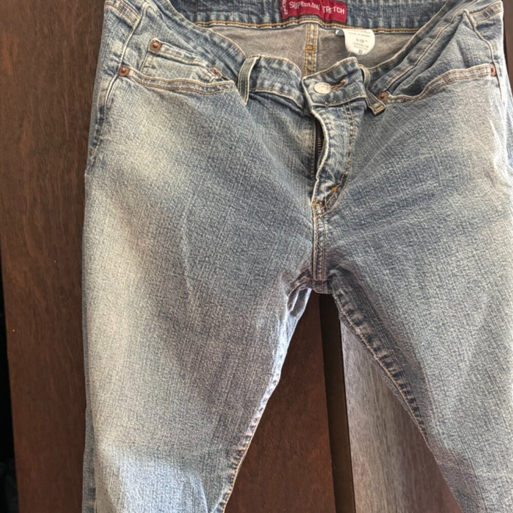 Y2K Levis Super Low Stretch Boot Cut Faded Denim Jeans 9S